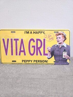 I love Lucy Vita Girl License Plate Sign 90s Wall Decor